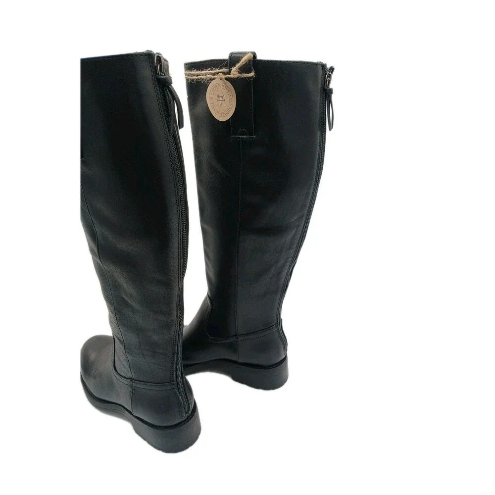 Womens Sofft Samantha III Black Leather Knee High Riding Boots Size 6 M NWOB